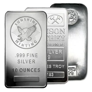 10 oz Silver Bar (Varied Condition - Mint of Our Choice)