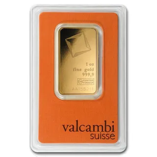 1 oz Valcambi Suisse Gold Bar (In Assay)