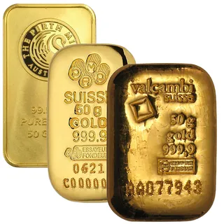 50 Gram Gold Bar (1.6075 ozs - Mint of Our Choice)